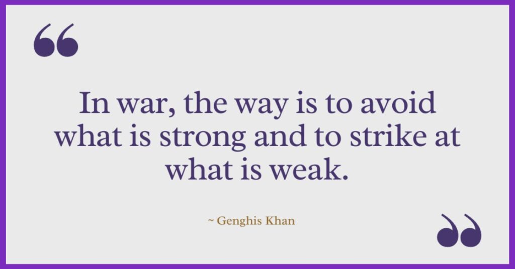 genghis khan quotes war