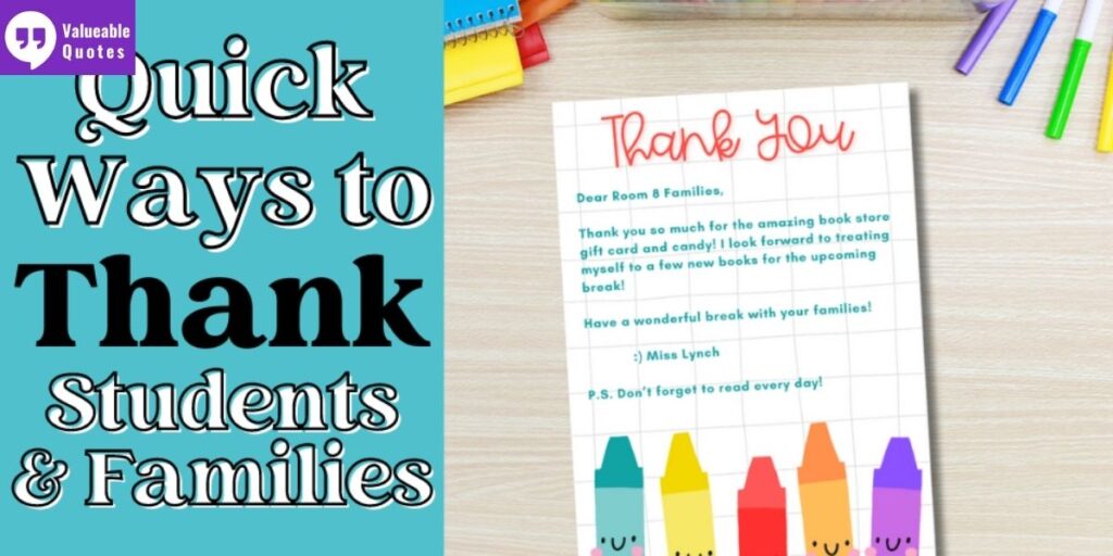 Personalized Thank You Messages to a Special Student’s Parents