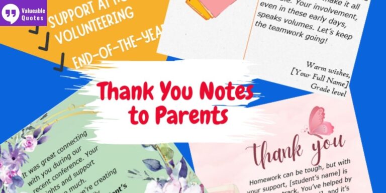 thank you note to parents from teacher for support